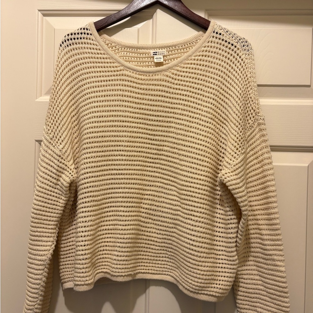 Billabong Light Cream Open-Knit Women's Sweater